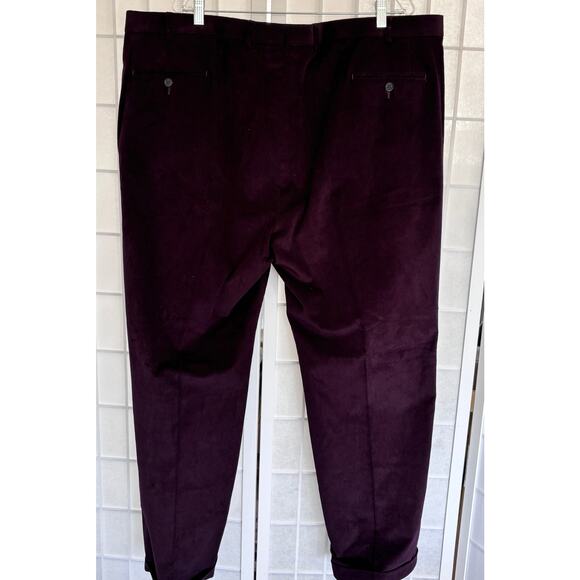 Ralph Lauren Men’s Preppy Burgundy Corduroy Cuffed Career Pants Size 46x34 - Picture 2 of 7